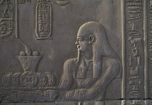 Alívio representando um doador, Templo de Kom Ombo, Egito, civilização egípcia, dinastia Ptolemaic, século 2-1 a.C. de Unbekannt Unbekannt