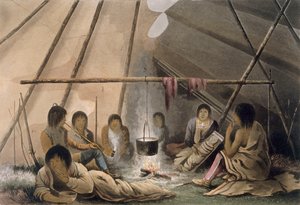 Interior de uma tenda indiana Cree, 1824