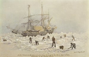 Incidentes em uma jornada comercial: HMS Terror como ela apareceu depois de ter sido jogada no gelo em Frozen Channel, 27 de setembro de 1836 de Lieutenant Smyth