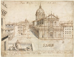 Dezoito Vistas de Roma: A Igreja de SantIgnazio, 1665.