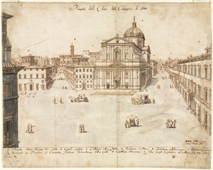 Dezoito vistas de Roma: A Igreja do Gesù, 1665. de Lievin Cruyl