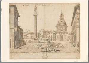 Vista de Roma com a Coluna de Trajano e S. Maria di Loreto
Prospetto della Colonna Traiana (título sobre o objecto)