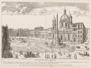 Piazza Navona de perspectivas LocURI Roma insignes [por sua vez], 1666. de Lievin Cruyl