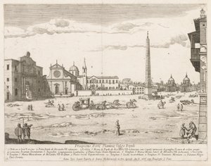 Piazza del Popolo de "Vista dos marcos da cidade de Roma" de Lievin Cruyl