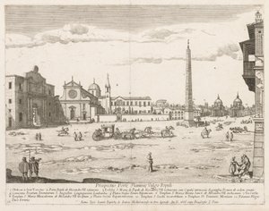 Piazza del Popolo de perspectivas LocURI Roma insignes [por sua vez], 1666. de Lievin Cruyl