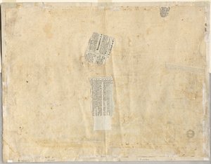 Traçado de uma fonte de reto e esboços de duas faces verso, 1665. de Lievin Cruyl