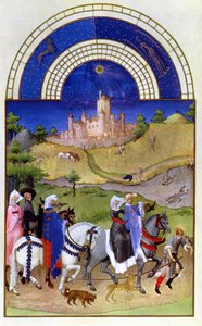 Fac-símile de agosto: Hawking, do &39;Tres riquezas Heures du Duc de Berry (para original ver 8440)