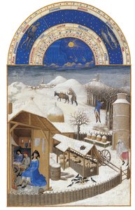 Fevereiro As Horas Muito Ricas do Duque de Berry, 1412-1416.