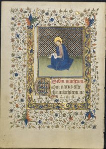 Folha de um livro de horas: São Mateus, c. 1415-20. de Limbourg Brothers