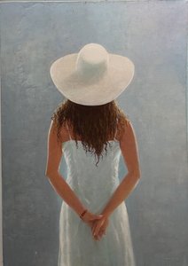 Garota Backview (óleo sobre tela) de Lincoln Seligman