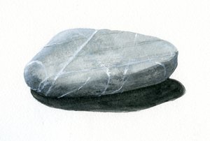 Pedra (acrílico sobre papel)