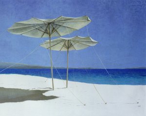 Guarda-chuvas, Grécia, 1995 (acrílico sobre papel)