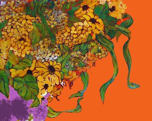 Flowers in my Vase, 2014 (misto, acrílico, tinta, óleo)