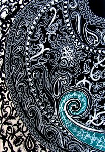 Estudo Paisley, 2016 (Tinta sobre papel de aguarela) de linda arthurs