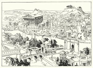A cidade de Atenas (litografia) de Linden Miller
