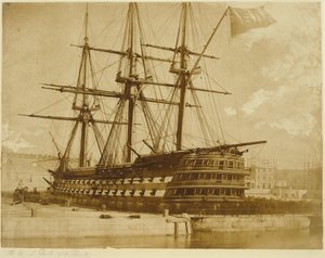 H.M.S. Duke of Wellington em Keyham, Inglaterra. de Linnaeus Tripe