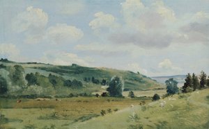 Paisagem, c.1849-55 (óleo no painel) de Lionel Constable