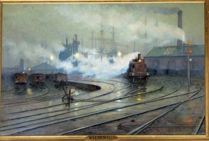 Vista de Cardiff Docks Painting de Lionel Walden (1861-1933) 1894 Sun. 1,27x1,93 m. Paris, Musee d
