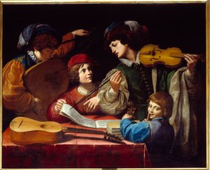 Uma Pintura de Concerto de Leonello Spada (1576-1622) 1615 aproximadamente. Sol. 1,43x1,72 m