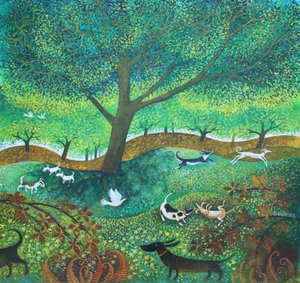 Dias de cão, 2024 (acrílicos sobre linho) de Lisa Graa Jensen