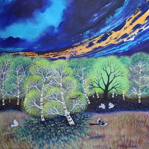 Evening Sky, 2023 (acrílico sobre tela) de Lisa Graa Jensen