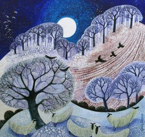 Primeira neve Surrey Hills (tinta acrílica) _