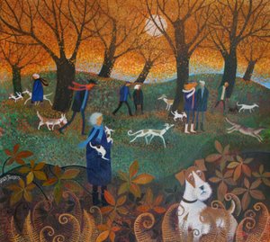 Hide and Seek, 2015, (tintas acrílicas sobre papel) de Lisa Graa Jensen