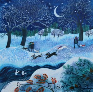 Joyful Dogs, 2023 (acrílico sobre tela) de Lisa Graa Jensen