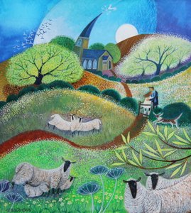 Kissing Gate, 2021 (acrílicos sobre papel) de Lisa Graa Jensen