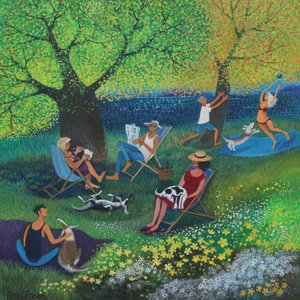 Senhora de cor-de-rosa, 2015 (acrílicos sobre papel) de Lisa Graa Jensen