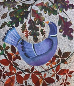 Pombo, 2022 (meios mistos sobre linho) de Lisa Graa Jensen