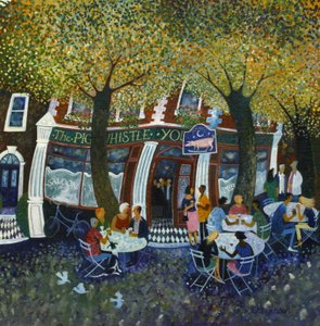 Pig and Whistle, 2011,(acrílicos sobre papel) de Lisa Graa Jensen