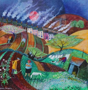 Smokey Chimneys, 2018 (pastel em papel) de Lisa Graa Jensen