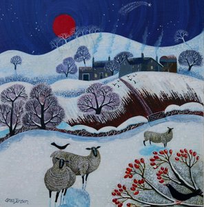 Snowy Times, 2025 (acrílicos sobre linho) de Lisa Graa Jensen