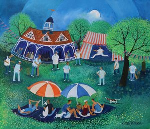 Sunday Cricket 2016 (tintas acrílicas sobre papel) de Lisa Graa Jensen