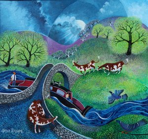 Time to Moor Up, 2023 (acrílicos sobre linho) de Lisa Graa Jensen