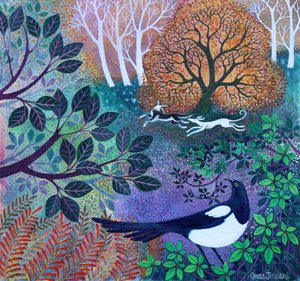 Watchful Eye,2021,(acrílicos sobre linho) de Lisa Graa Jensen