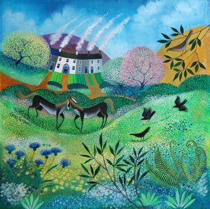 Prado de flores silvestres, 2020 (acrílicos sobre papel) de Lisa Graa Jensen