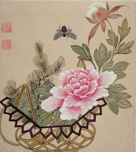 Um de uma série de pinturas de flores e insetos, final do século XIX
