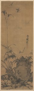 Lírio e borboletas de Liu Shanshou