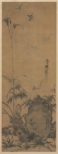 Lírio e borboletas, 1300. de Liu Shanshou