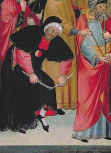 Barcelonians judeus, detalhe do Retábulo da Virgem e São Jorge, c.1390-1400 (tempera no painel)