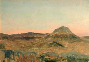 Pico de montanha grego no crepúsculo