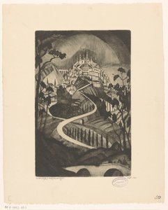 Berg La Montagne (título original no objeto) de Lodewijk Schelfhout (signed by artist)