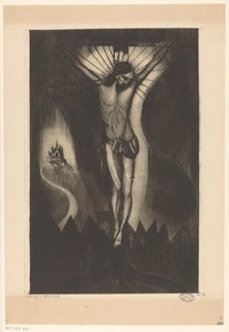 Cristo na cruz Le Christ II (título original) de Lodewijk Schelfhout (signed by artist)