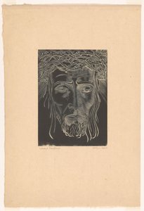 Cristo com coroa de espinhos de Lodewijk Schelfhout (signed by artist)