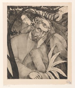 Cristo no Monte das Oliveiras Dans le Jardin des Oliviers (título original) de Lodewijk Schelfhout (signed by artist)