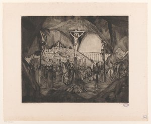 Gólgota I (título original sobre o objecto) de Lodewijk Schelfhout (signed by artist)