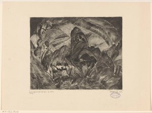 paisagem montanhosa com árvores Les Arbres (título original no objeto) de Lodewijk Schelfhout (signed by artist)