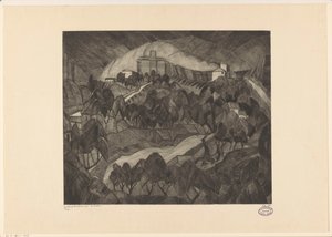 Castelo em uma colina Le Château I (título original no objeto) de Lodewijk Schelfhout (signed by artist)